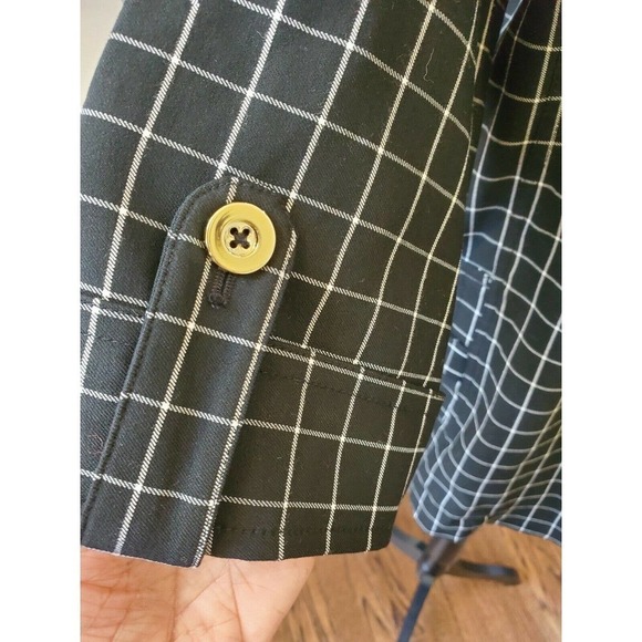 Attyre New York Sz L Plaid Jacket Golden Buttons - Picture 4 of 10